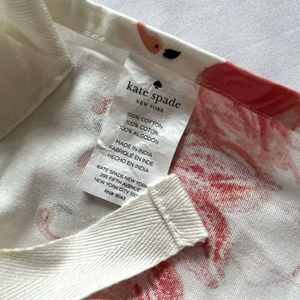 KATE SPADE All in Good Taste Strut Your Stuff Pink Flamingos Bib Apron Cotton
